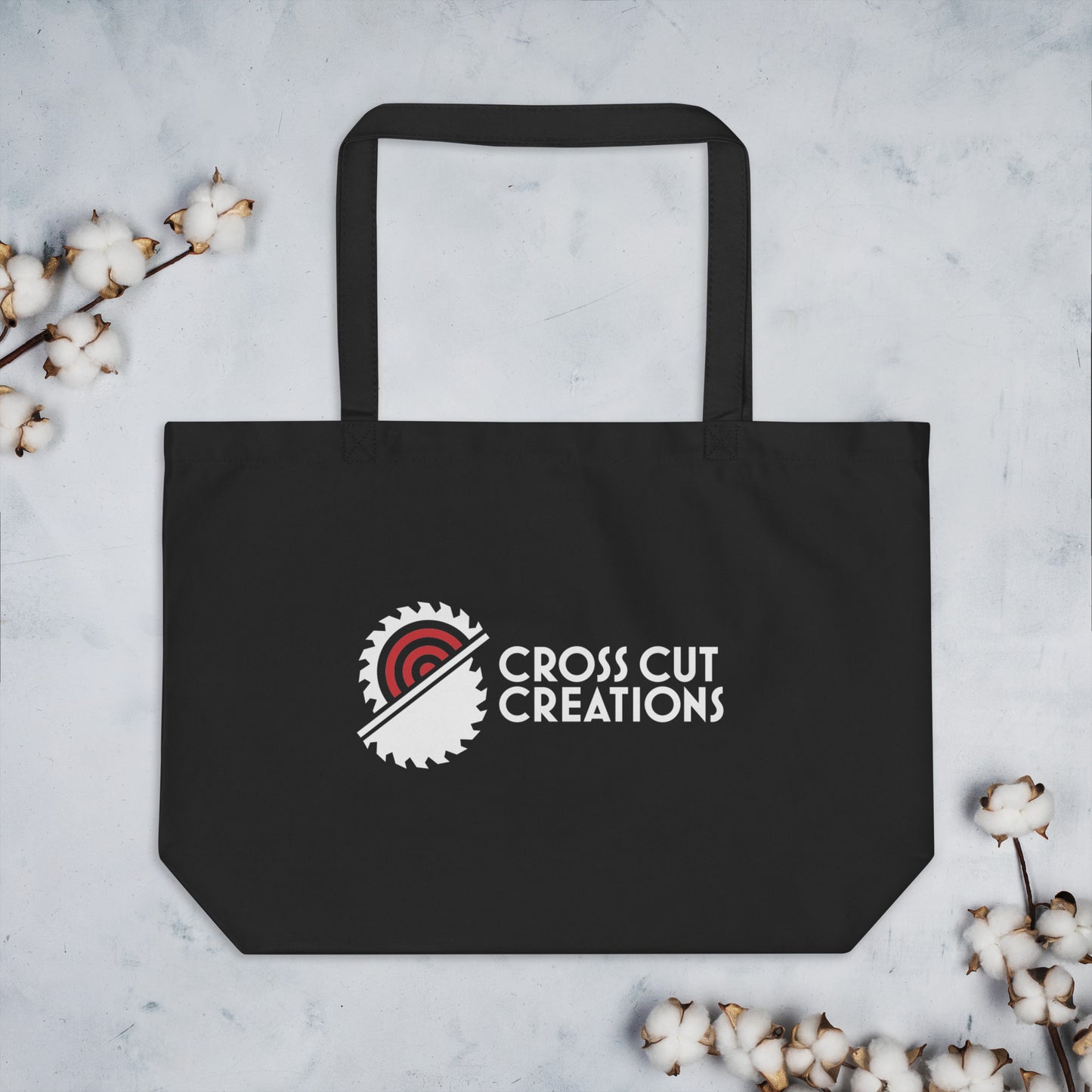 Large organic tote bag - Cross Cut Creations