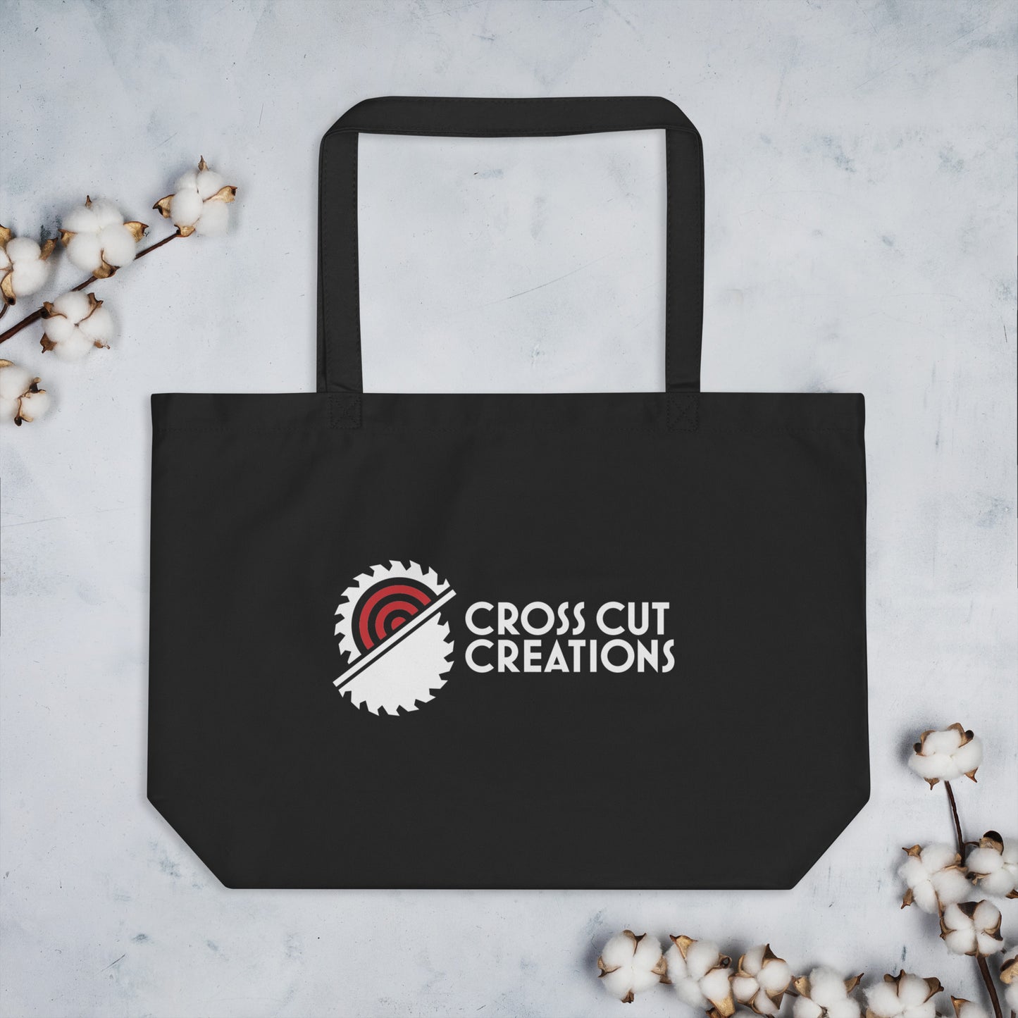 Large organic tote bag - Cross Cut Creations