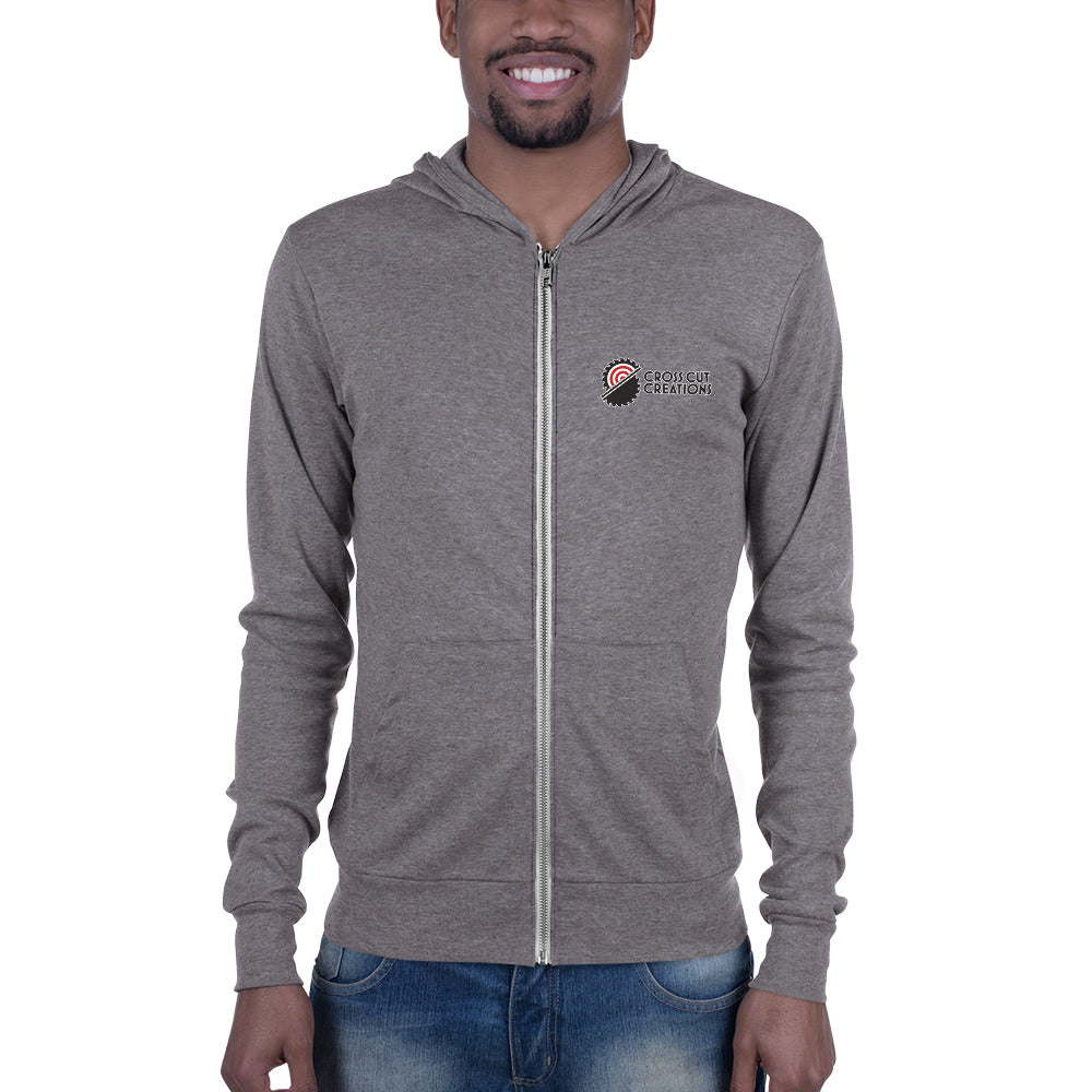 CCC Small logo Unisex zip hoodie - Cross Cut Creations