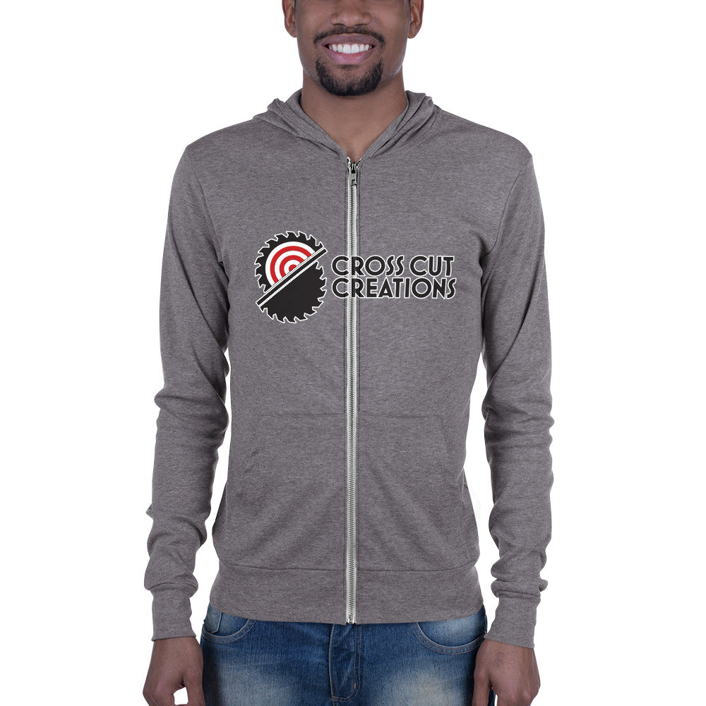 Large Logo Unisex Zip Hoodie - Cross Cut Creations